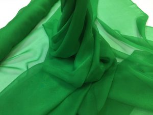 Voal georgette de matase naturala verde