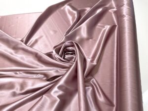 Satin de matase naturala cu elastan roz-lila-prafuit