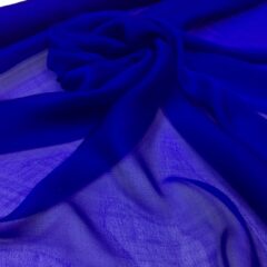 Voal chiffon de matase naturala albastru-royal inchis