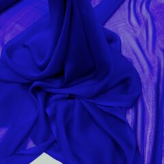 Voal chiffon de matase naturala albastru-royal inchis