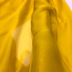 Voal chiffon de matase naturala galben-ocru