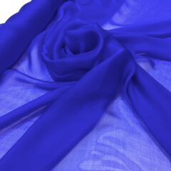 Voal chiffon de matase naturala albastru