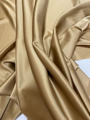 Satin de matase naturala cu elastan bronz