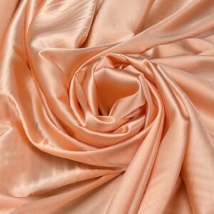 Satin de matase naturala cu elastan piersiciu