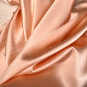Satin de matase naturala cu elastan piersiciu