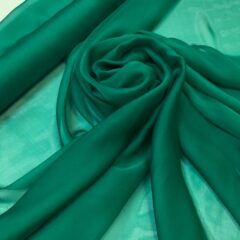 Voal chiffon de matase naturala verde