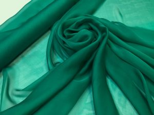 Voal chiffon de matase naturala verde