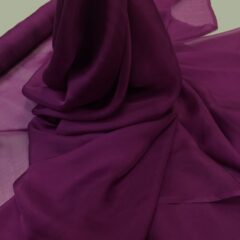 Voal chiffon de matase naturala mov-fuchsia inchis