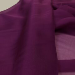 Voal chiffon de matase naturala mov-fuchsia inchis