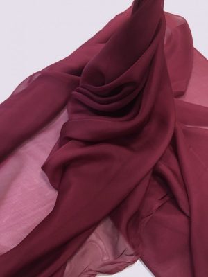 Voal chiffon de matase naturala bordeaux-prafuit