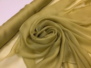 Voal chiffon de matase naturala khaki
