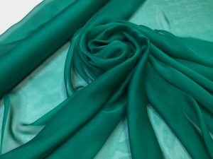 Voal chiffon de matase naturala verde marin