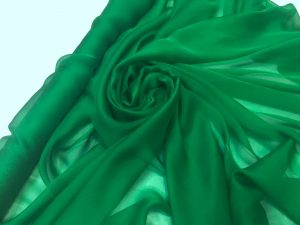 Voal chiffon de matase naturala verde