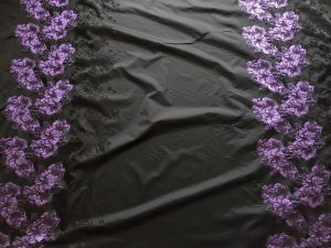 Tafta panou flori roz-lila