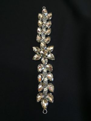 Accesoriu argintiu pietre galben-pastel