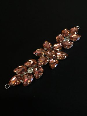 Accesoriu argintiu pietre piersiciu-rose