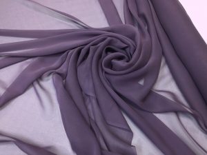 Voal georgette de matase naturala lila-prafuit