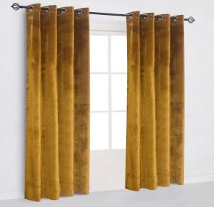 Catifea draperie mustar