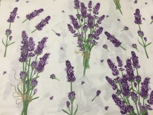 Bumbac ranforce imprimeu flori lavanda