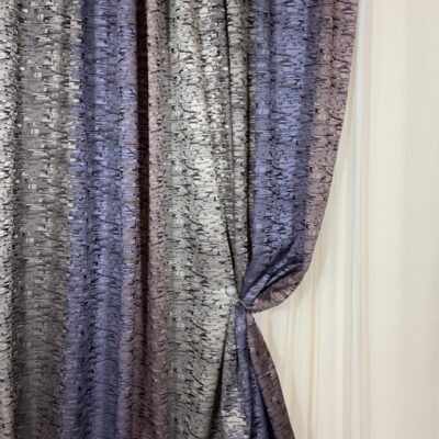 Material draperie degrade gri-lila-mov