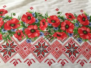 Bumbac fata de masa cu imprimeu floral