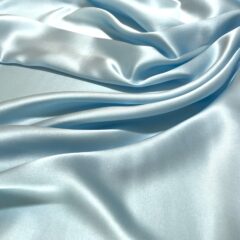Satin de matase naturala fara elastan bleu-aquamarin