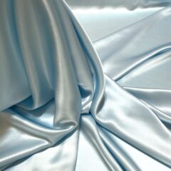 Satin de matase naturala fara elastan bleu-aquamarin