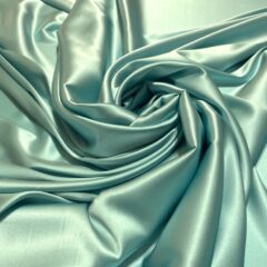 Satin de matase naturala cu elastan aqua