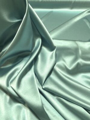 Satin de matase naturala cu elastan aqua