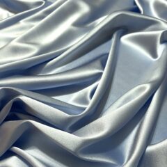 Satin de matase naturala cu elastan bleu