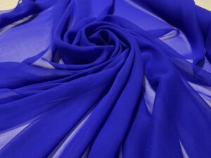 Voal georgette de matase naturala albastru-royal