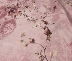 Bumbac ranforce roz cu imprimeu floral
