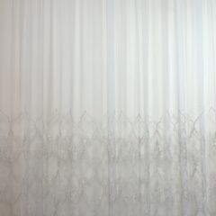 Perdea ivoire din tulle cu broderie bej