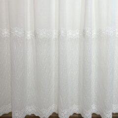 Perdea ivoire imitatie in cu bordura broderie