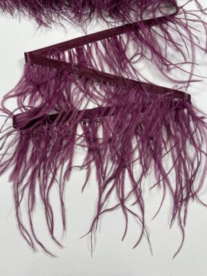 Banda satinata burgundy cu fulgi de strut