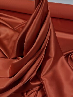 Satin gros elastic orange-terracotta