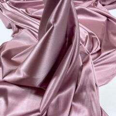 Satin de matase naturala cu elastan roz-lila prafuit
