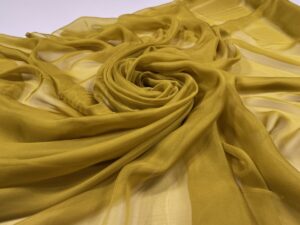 Voal chiffon de matase naturala mustar