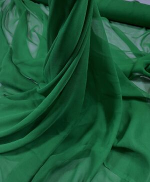 Voal georgette de matase naturala verde crud