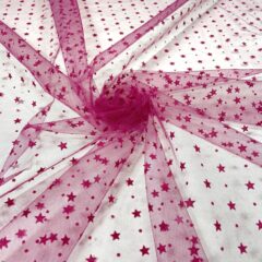 Tulle fuchsia cu stelute
