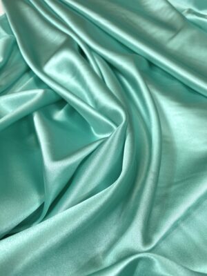 Satin de matase naturala cu elastan aqua