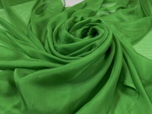 Voal chiffon de matase naturala verde