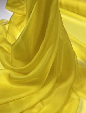 Voal chiffon de matase naturala galben