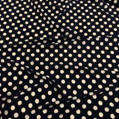 Tesatura tip viscoza neagra cu buline bej