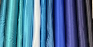 Satin elastic nuante bleumarin-albastru-turcoaz