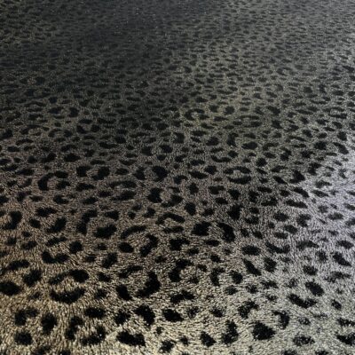 Catifea elastica neagra animal print auriu-patinat