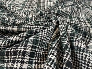 Stofa groasa carouri (tartan) verde-negru