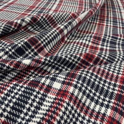 Stofa groasa carouri (tartan) bleumarin-rosu