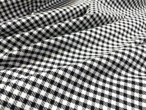 Stofa subtire carouri (tartan) alb-negru