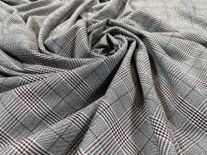 Stofa subtire carouri (tartan) negru-rosu